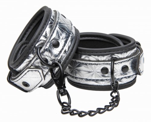 Cuffed Embellished Metallic Ankle Cuffs