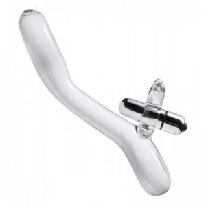 DAMARU RABBIT STYLE GLASS VIBRATOR