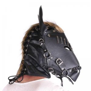 Horse Mask Black Leather